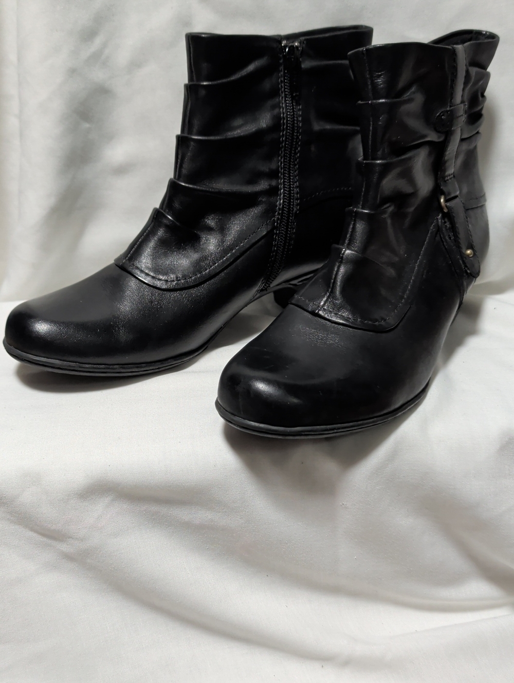 Rockport Black Women's Alexandra Ankle Booties with Side Zip Versatile Wear